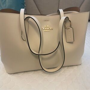 Coach laptop bag. Chalk white. Some scuffs - see pictures